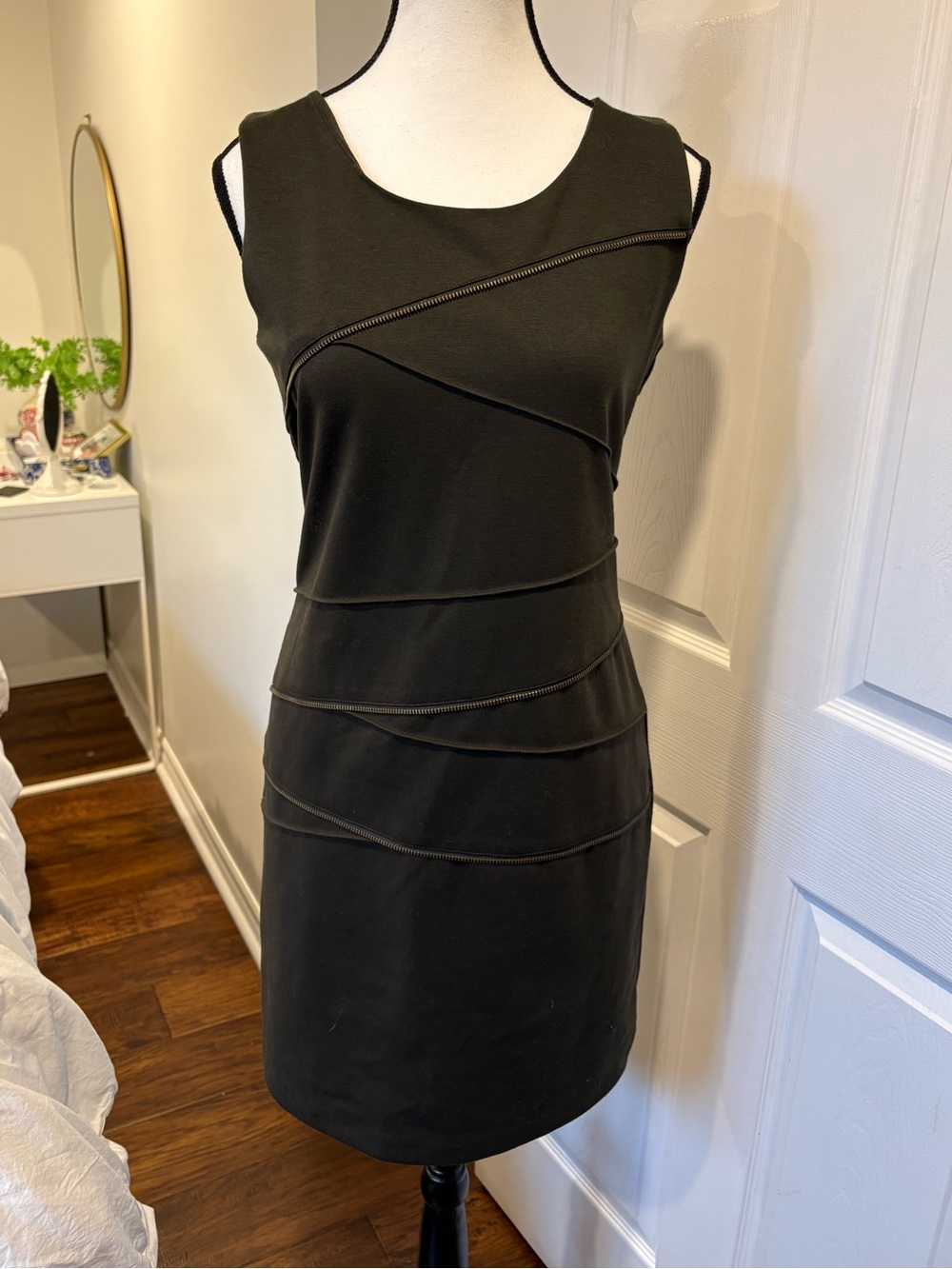 Michael Kors Olive Green Bodycon Sheath Dress Size 8